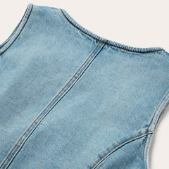 Light Rinse Denim Vest Blue | Stetson Women