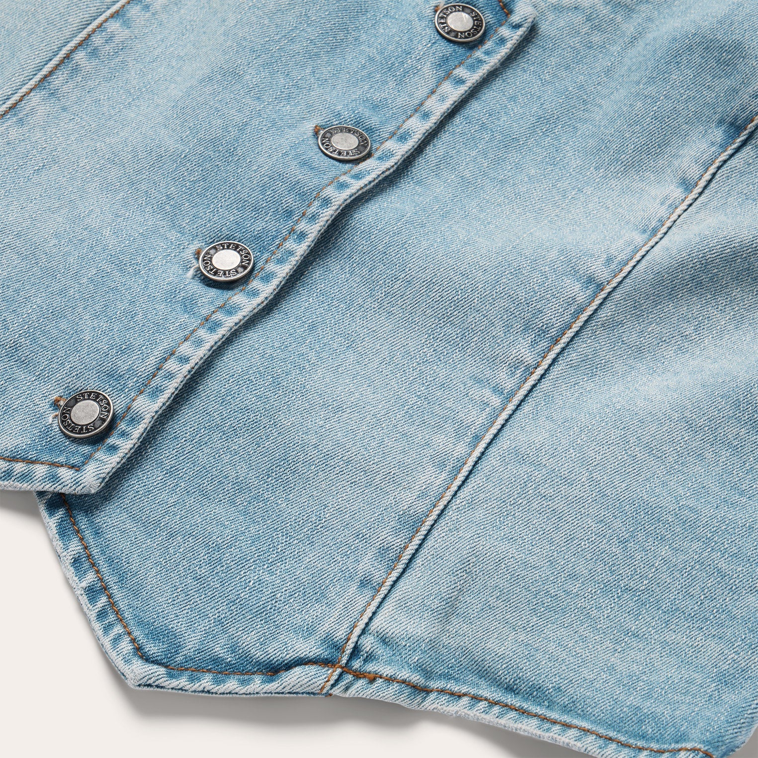 Light Rinse Denim Vest Blue | Stetson Women