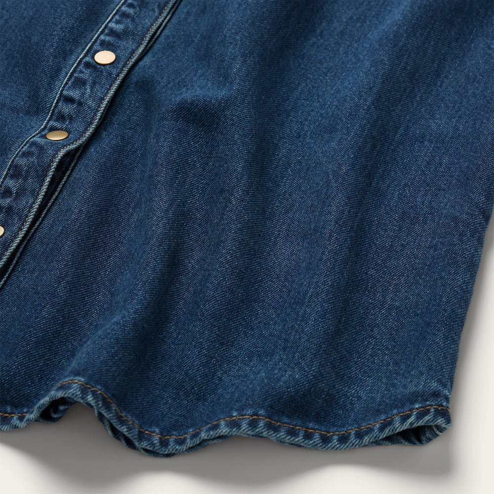 Embroidered Western Shirt Dress Blue | Stetson Women