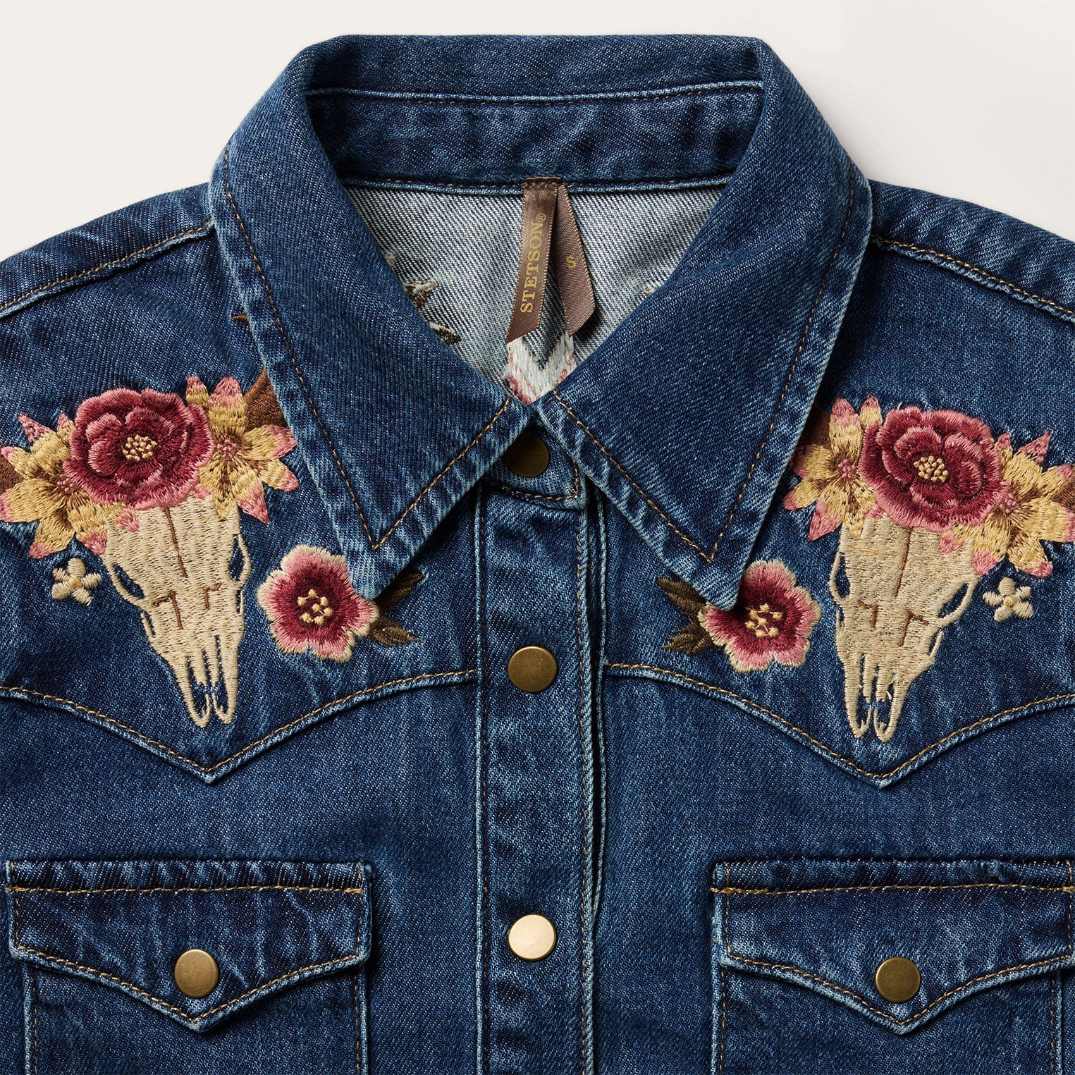 Embroidered Western Shirt Dress Blue | Stetson Women