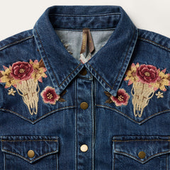 Embroidered Western Shirt Dress Blue | Stetson Women