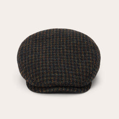 Harris Tweed Houndstooth Driver Cap Midnight Blue W/ Brown Shades | Stetson Hats