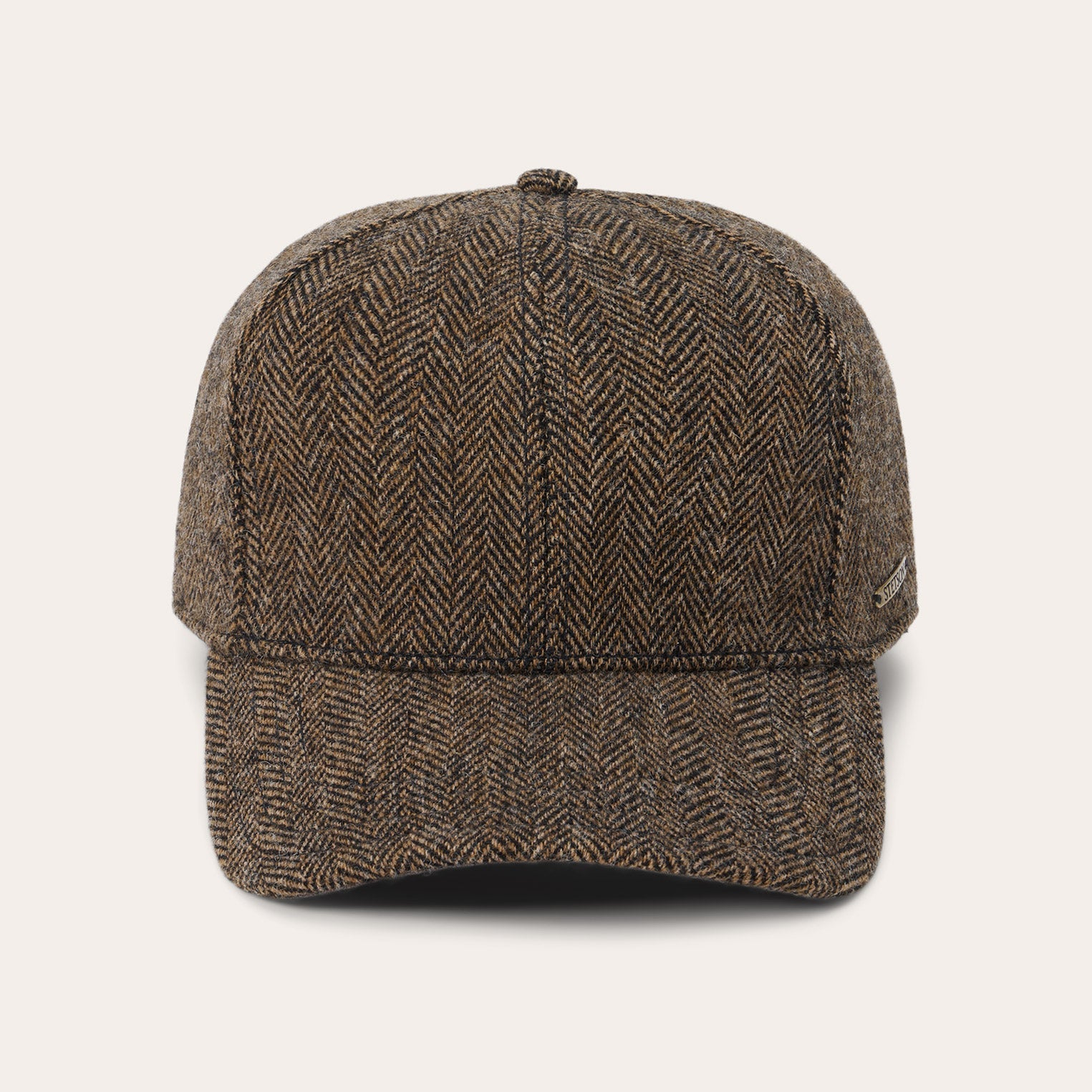 Wool Herringbone Baseball Cap Brown Melange | Stetson Hats