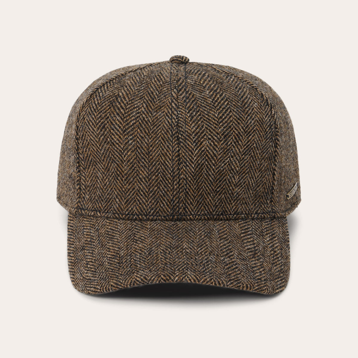 Wool Herringbone Baseball Cap Brown Melange | Stetson Hats