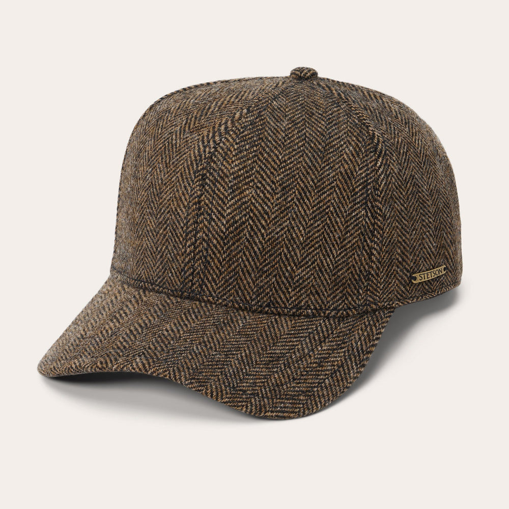 Wool Herringbone Baseball Cap Brown Melange | Stetson Hats
