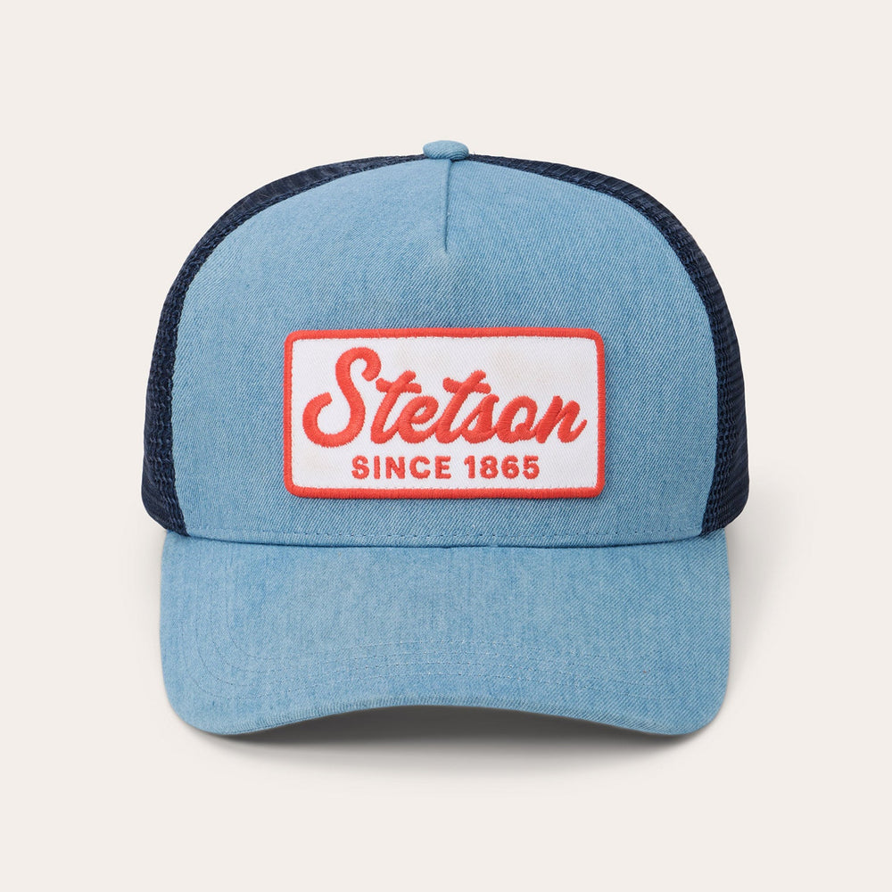 Washed Denim 1865 Patch Trucker Cap Blue | Stetson Hats