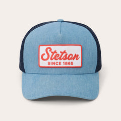 Washed Denim 1865 Patch Trucker Cap Blue | Stetson Hats