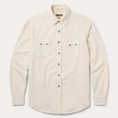 Turquoise Snap Western Denim Shirt Cream | Stetson Men