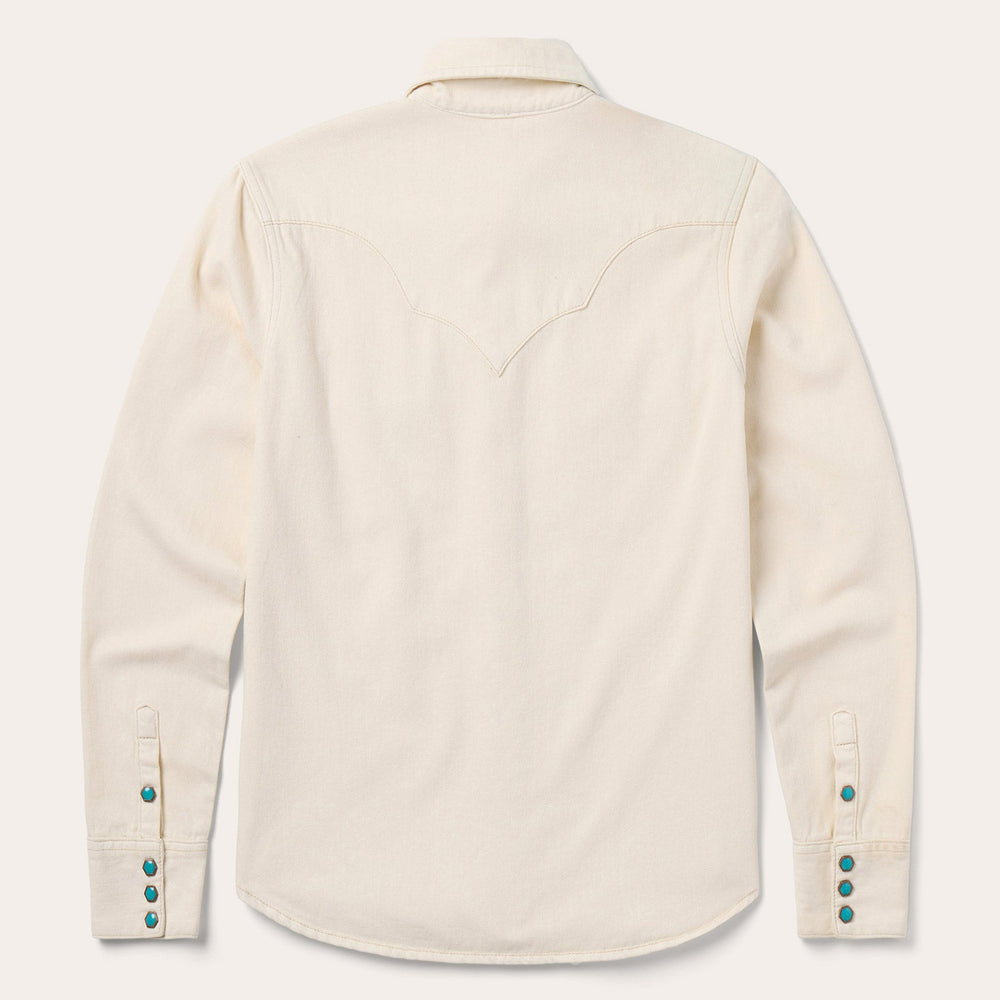 Turquoise Snap Western Denim Shirt Cream | Stetson Women