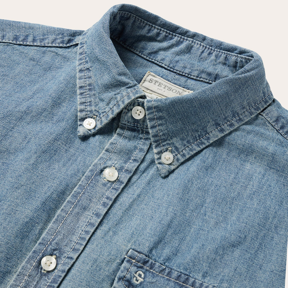Chambray Button-Down Shirt Blue | Stetson Men
