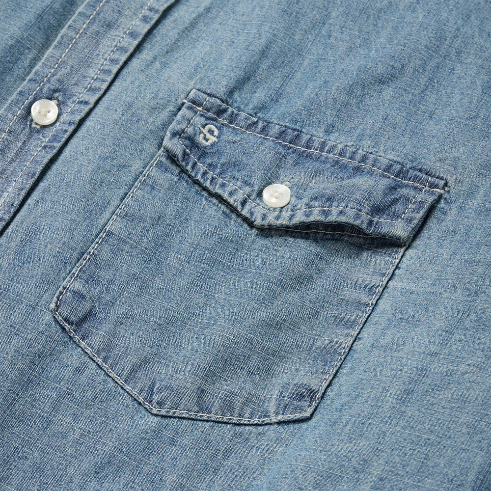 Chambray Button-Down Shirt Blue | Stetson Men