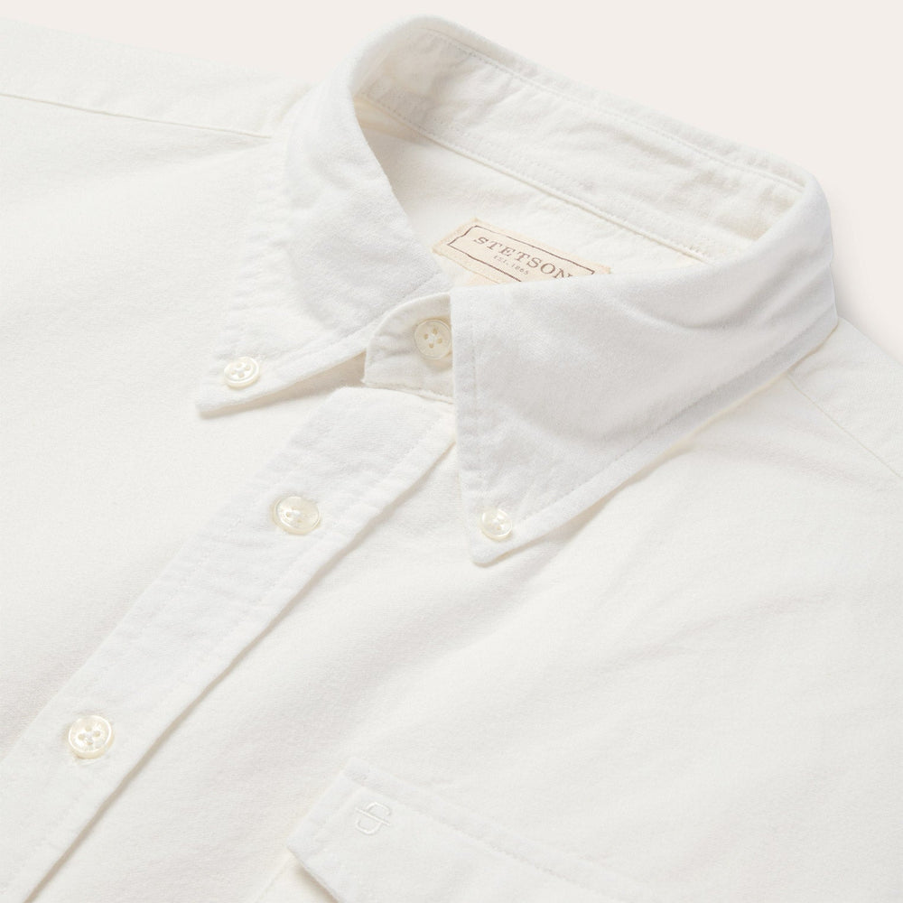 Peached Oxford Button-Down Shirt White | Stetson Men