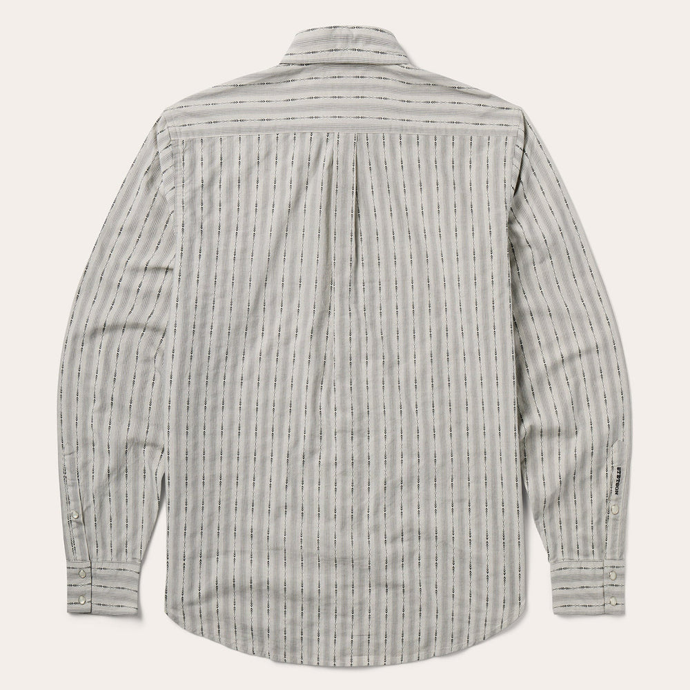 Dobby Stripe Shirt Tan | Stetson Men