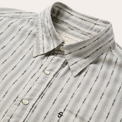 Dobby Stripe Shirt Tan | Stetson Men