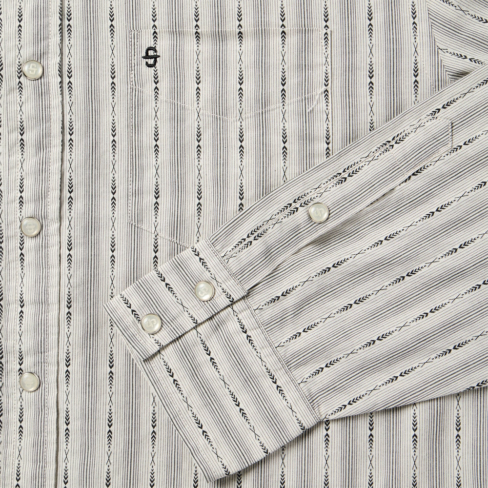 Dobby Stripe Shirt Tan | Stetson Men