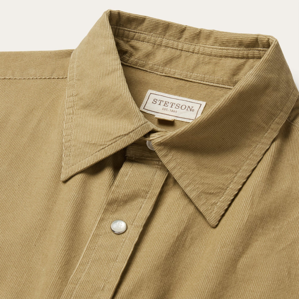 Baby Corduroy Western Shirt Tan | Stetson Men