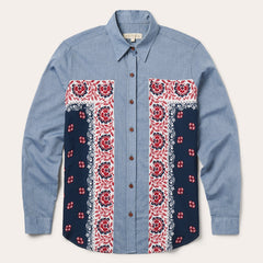 Chambray Bandana Shirt Blue | Stetson Women