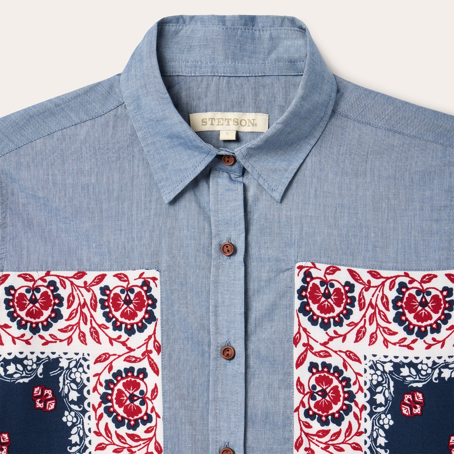 Chambray Bandana Shirt Blue | Stetson Women