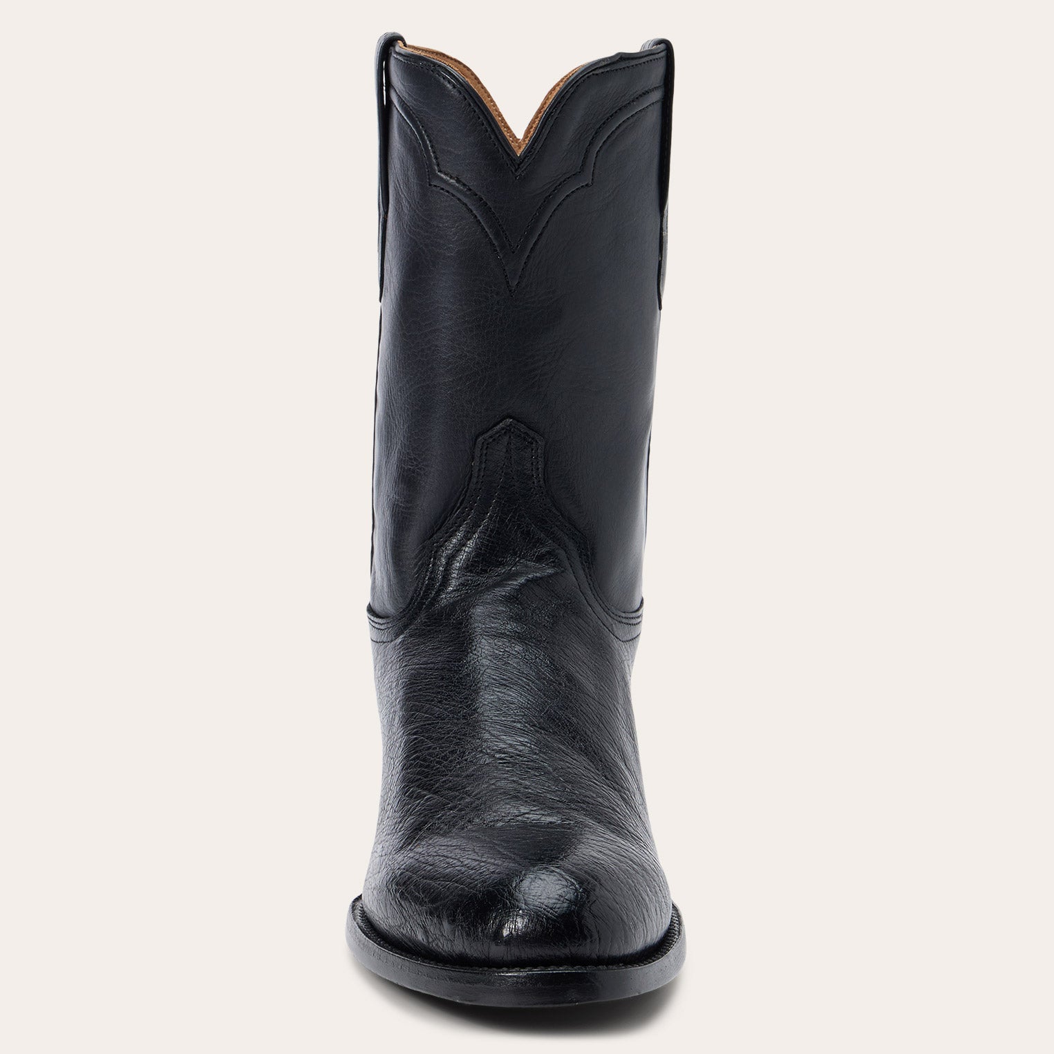 Clay Smooth Ostrich Roper Boots Black | Stetson