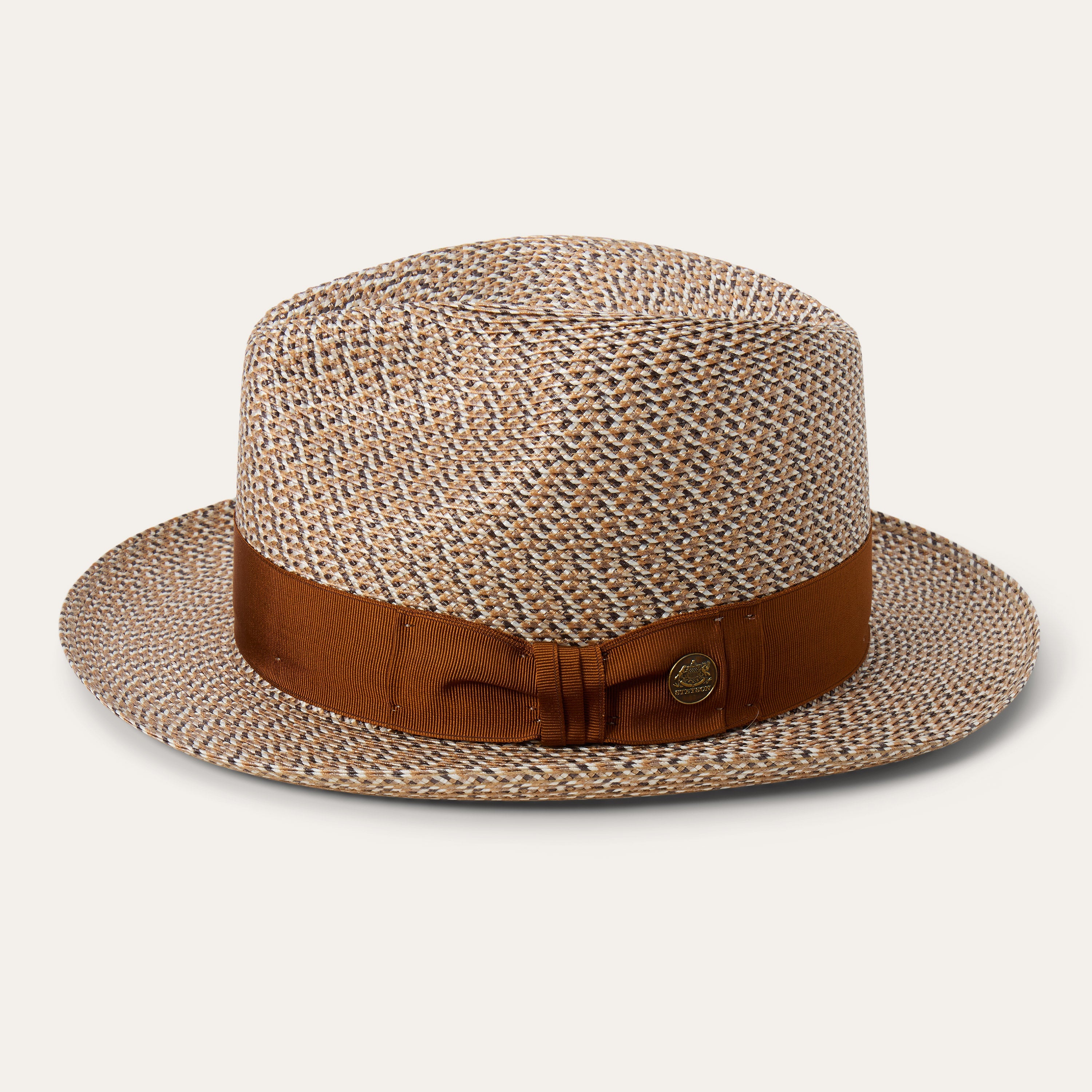 Emin Straw Fedora Brown Mix | Stetson Hats