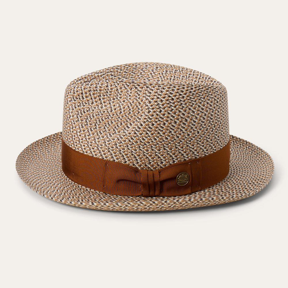Emin Straw Fedora Brown Mix | Stetson Hats