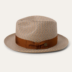 Emin Straw Fedora Brown Mix | Stetson Hats