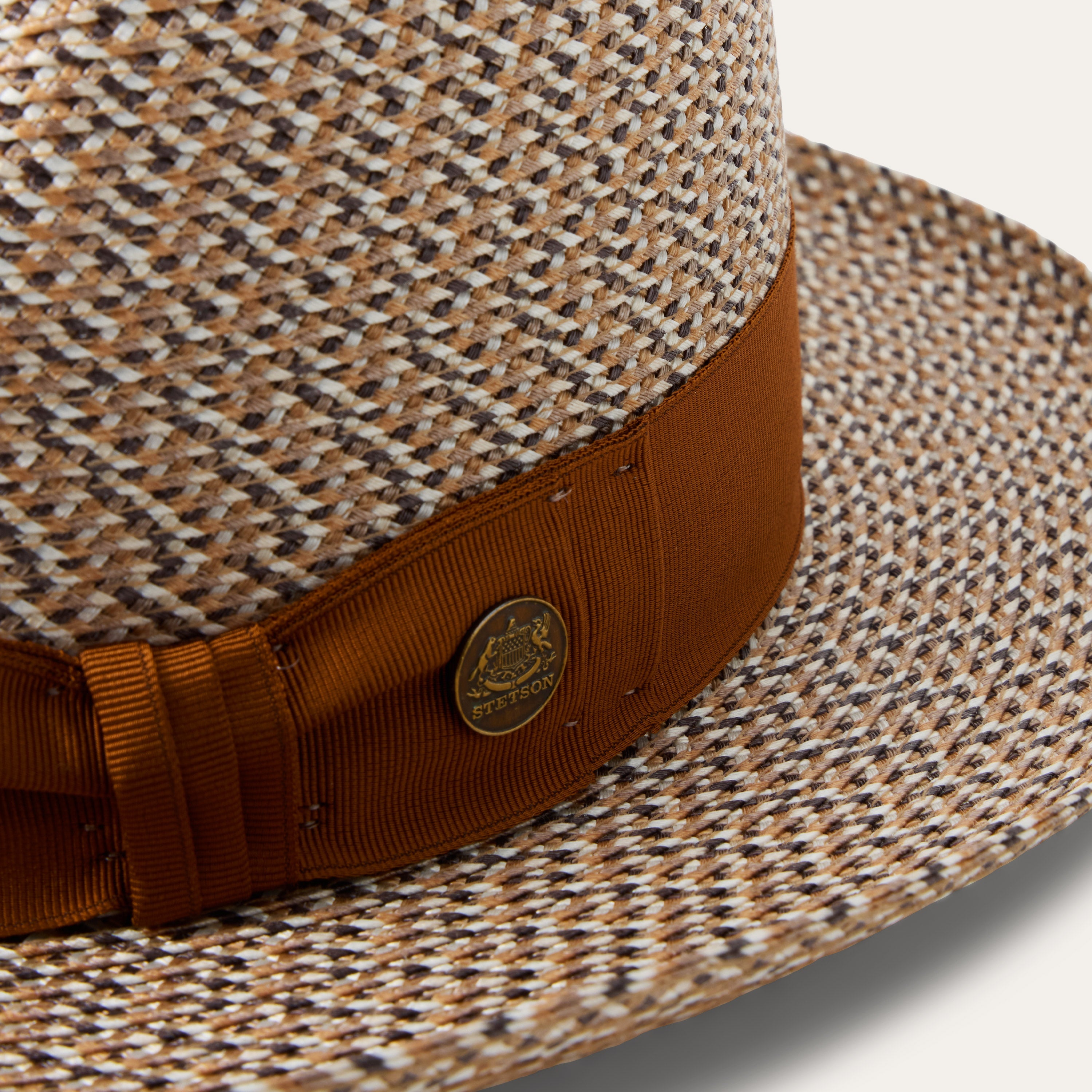 Emin Straw Fedora Brown Mix | Stetson Hats