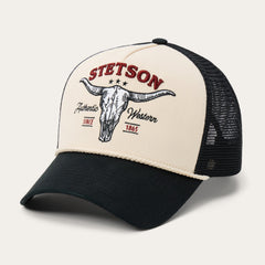 Skull Trucker Hat Off White / Black | Stetson Hats