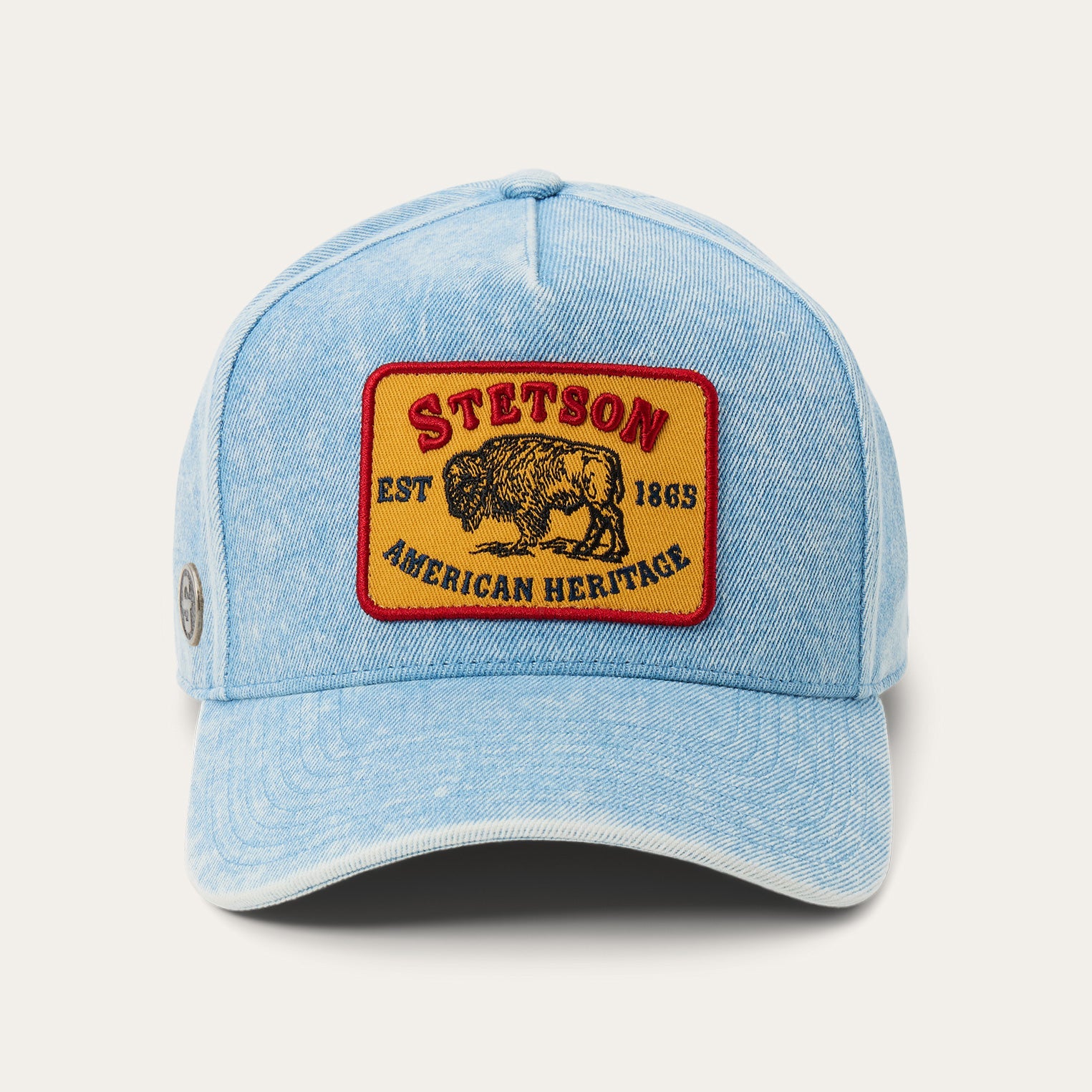 Buffalo Patch Trucker Hat Light Denim | Stetson Hats