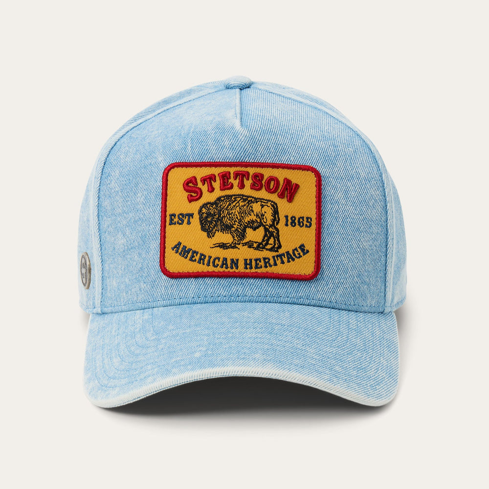 Buffalo Patch Trucker Hat Light Denim | Stetson Hats