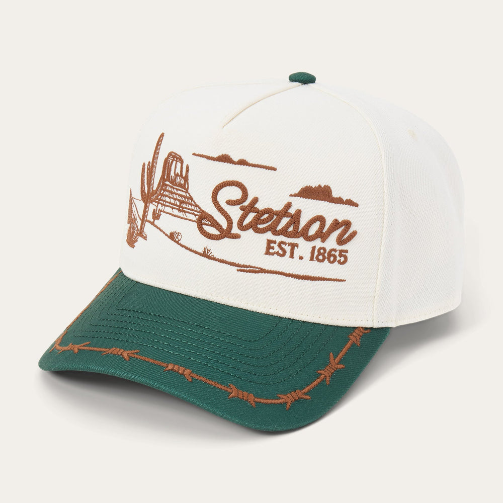 Landscape Trucker Hat Off White / Green | Stetson Hats