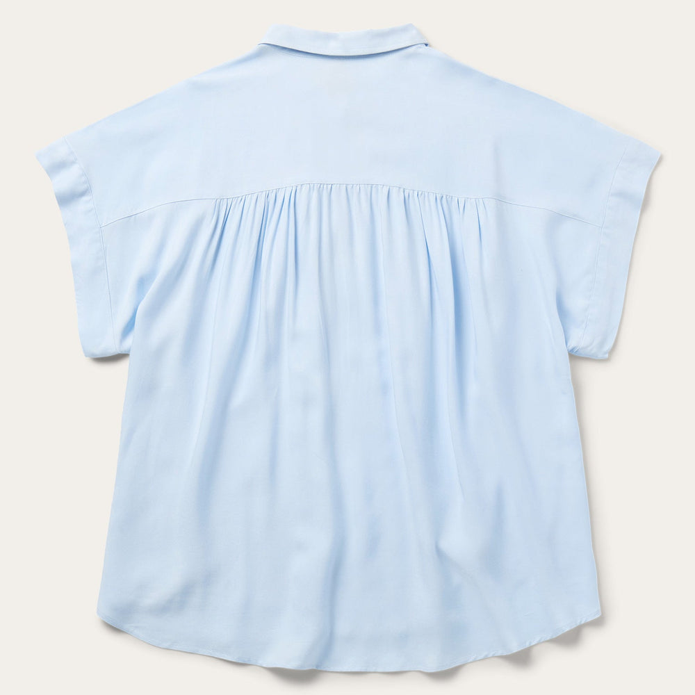 Twill Collared Blouse Blue | Stetson Women