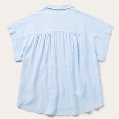 Twill Collared Blouse Blue | Stetson Women