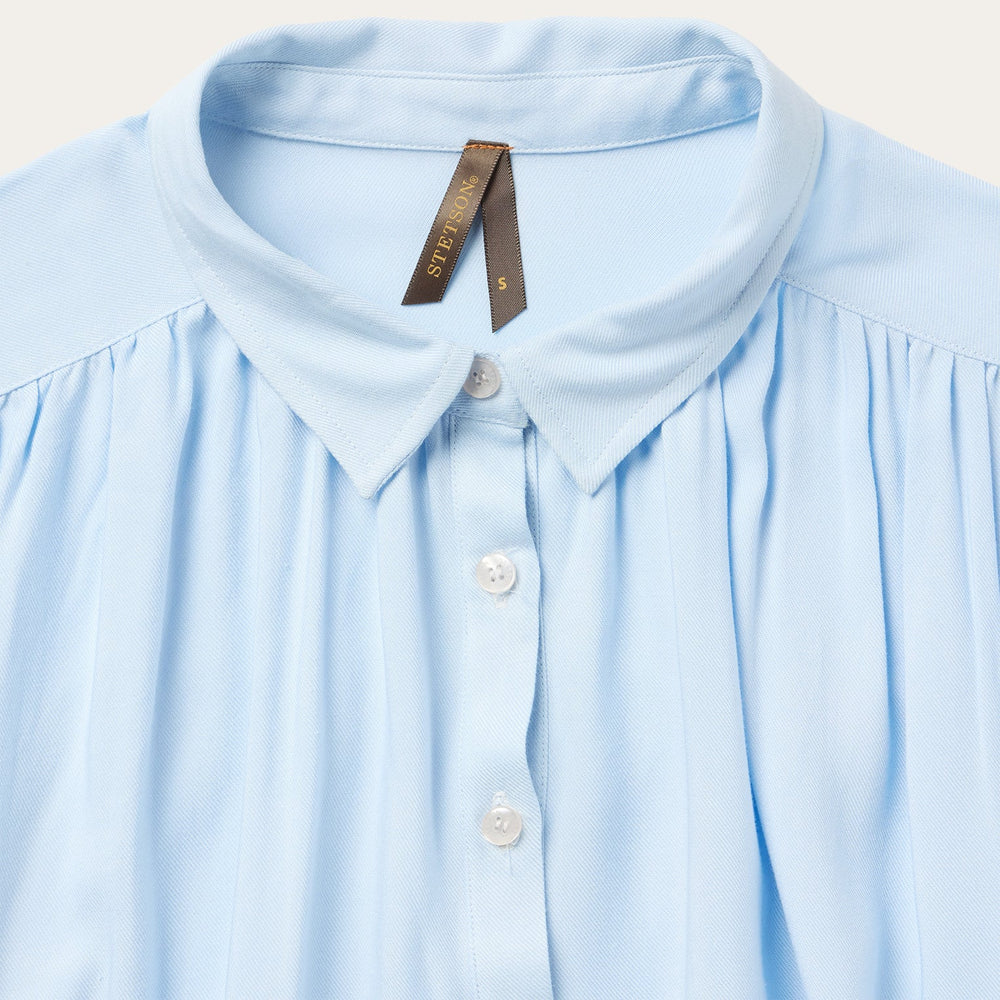Twill Collared Blouse Blue | Stetson Women