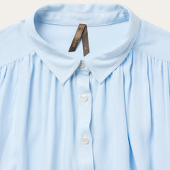 Twill Collared Blouse Blue | Stetson Women