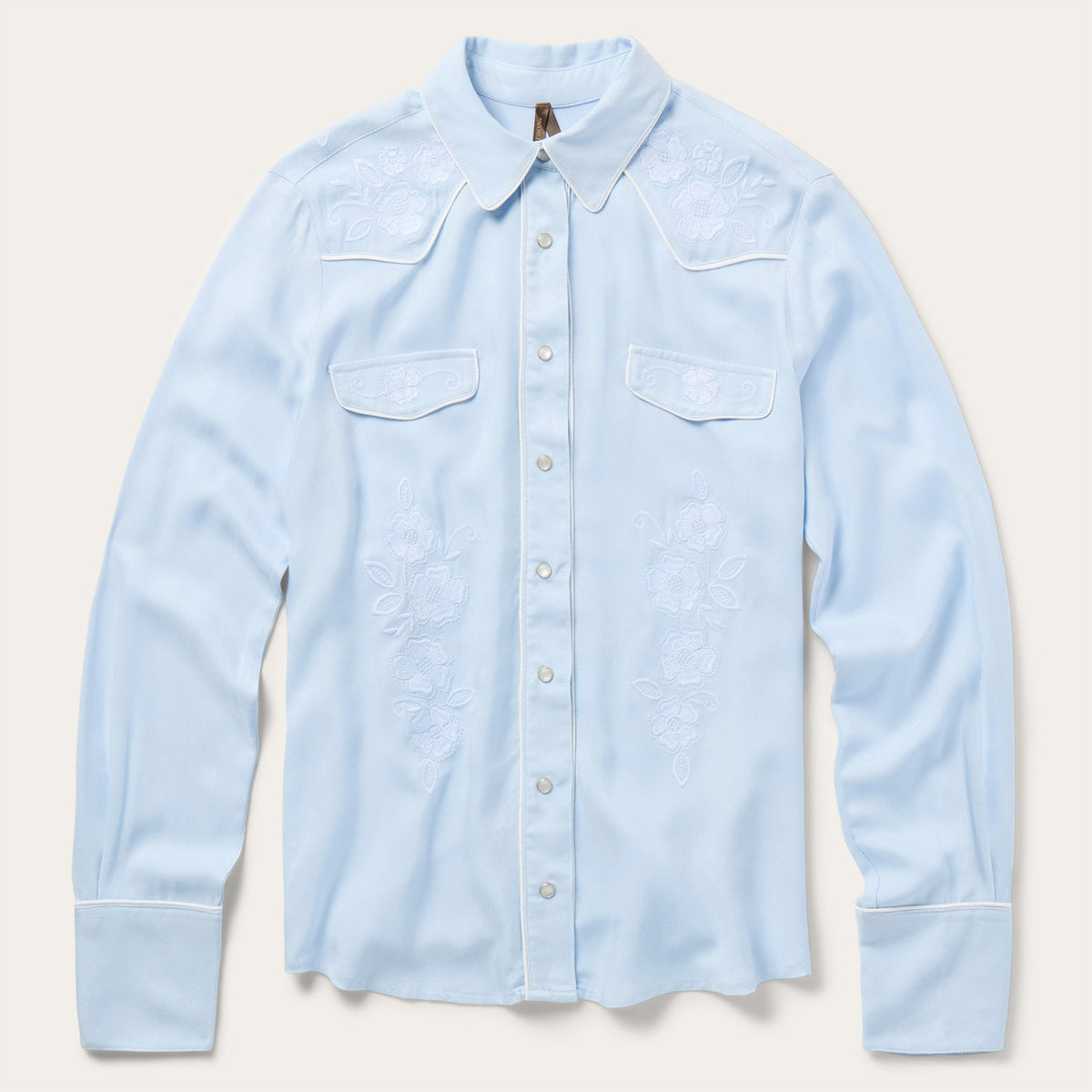 Embroidered Retro Western Shirt Blue | Stetson Women