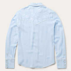 Embroidered Retro Western Shirt Blue | Stetson Women