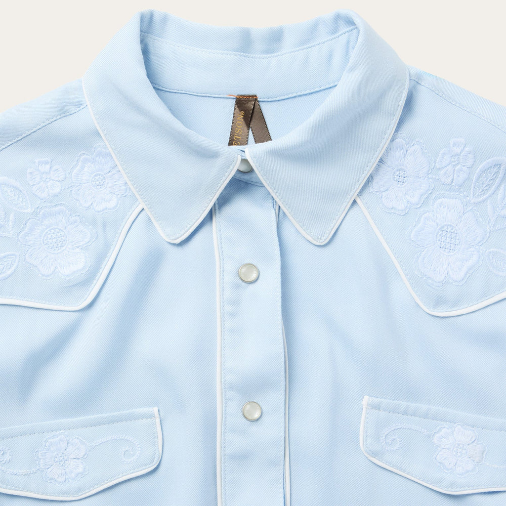 Embroidered Retro Western Shirt Blue | Stetson Women