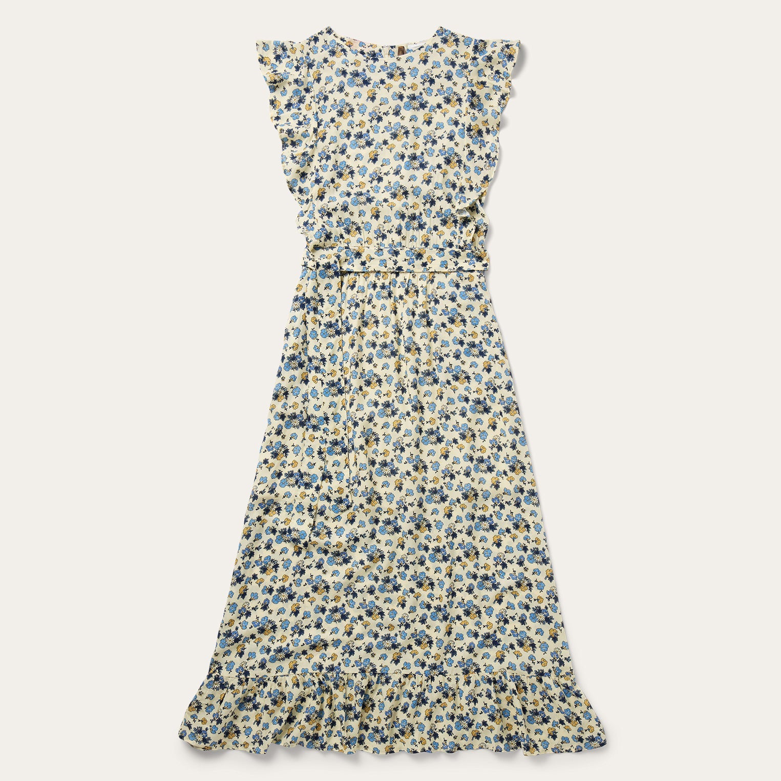 Field Flowers Print Peasant Dress Yellow | Stetson Women