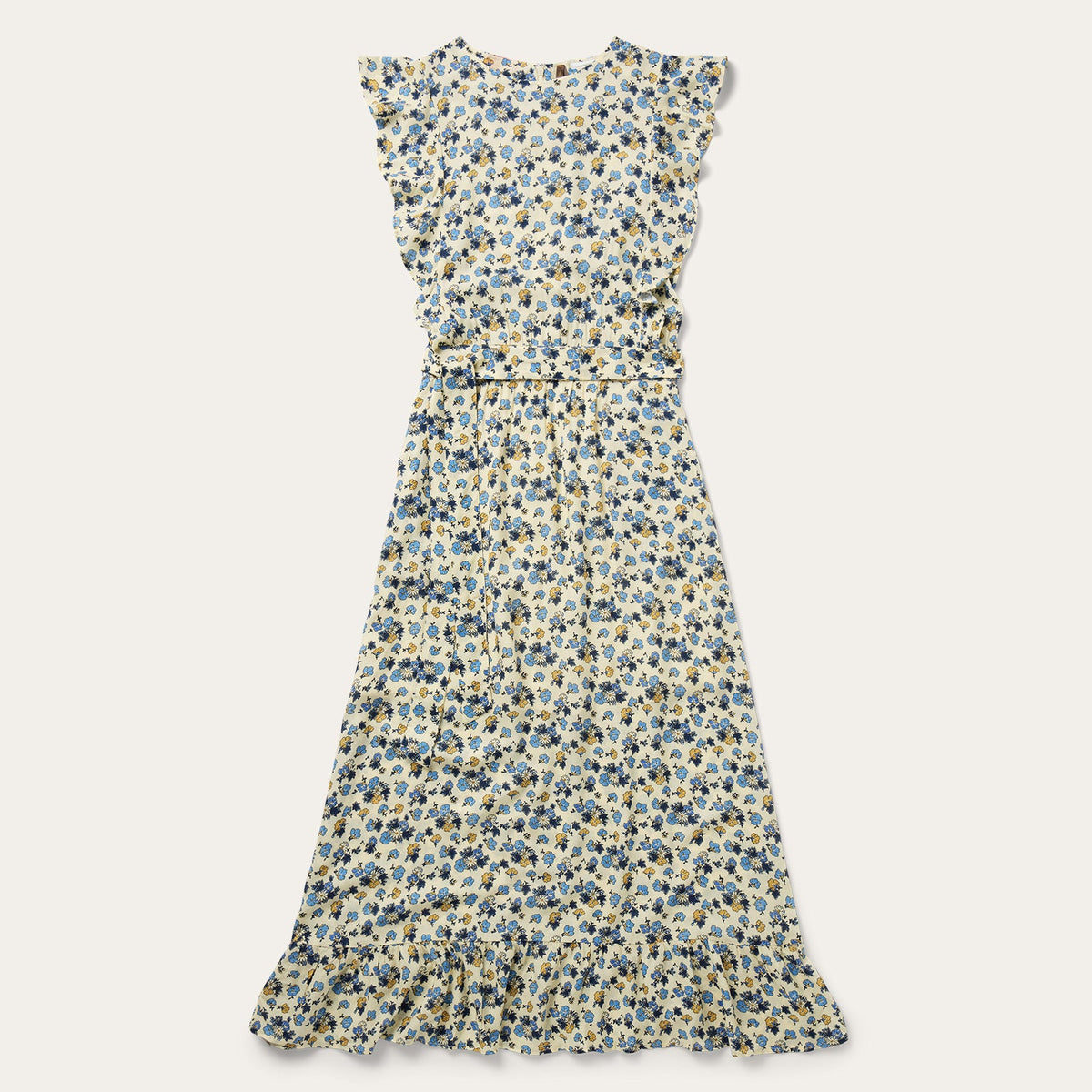 Field Flowers Print Peasant Dress Yellow | Stetson Women