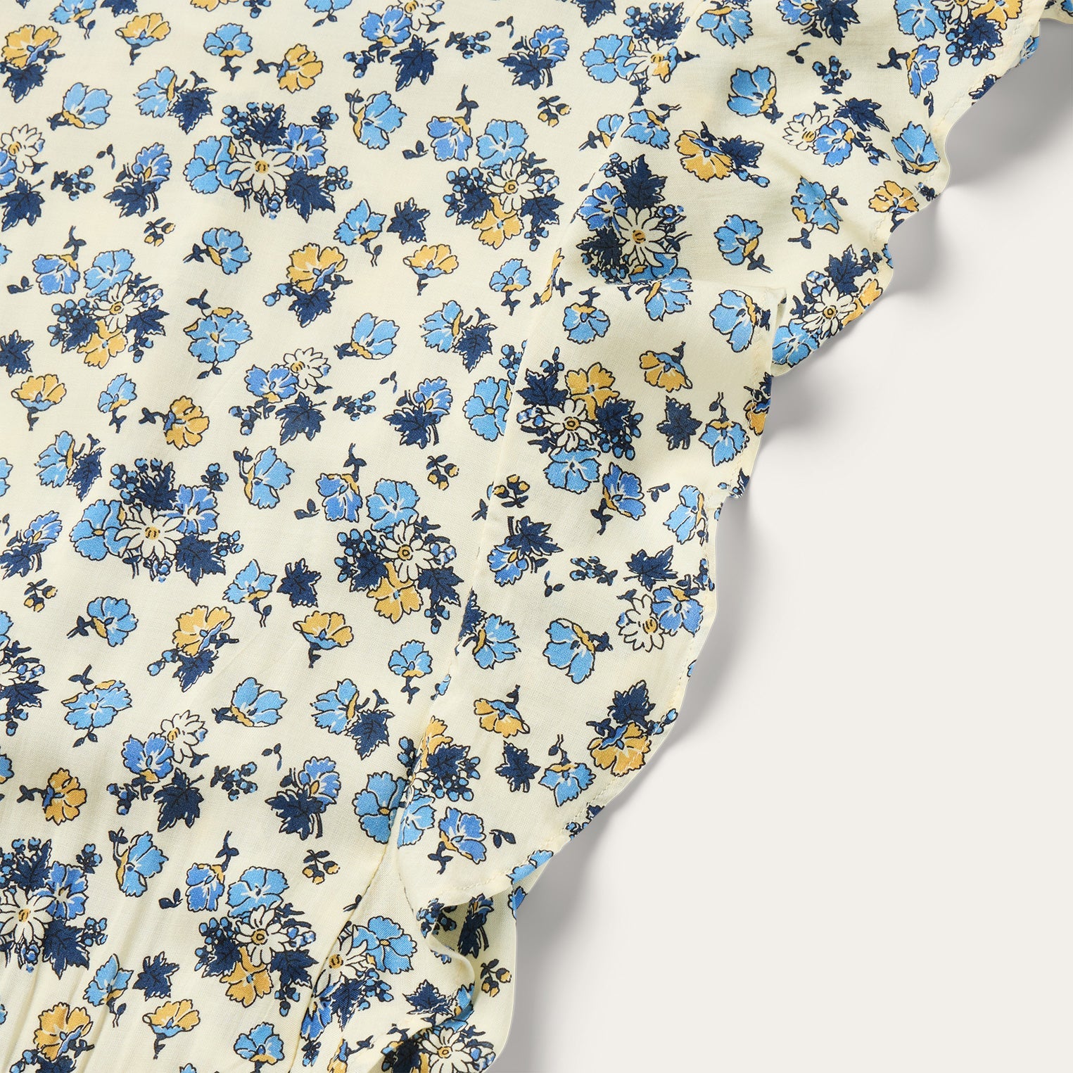 Field Flowers Print Peasant Dress Yellow | Stetson Women