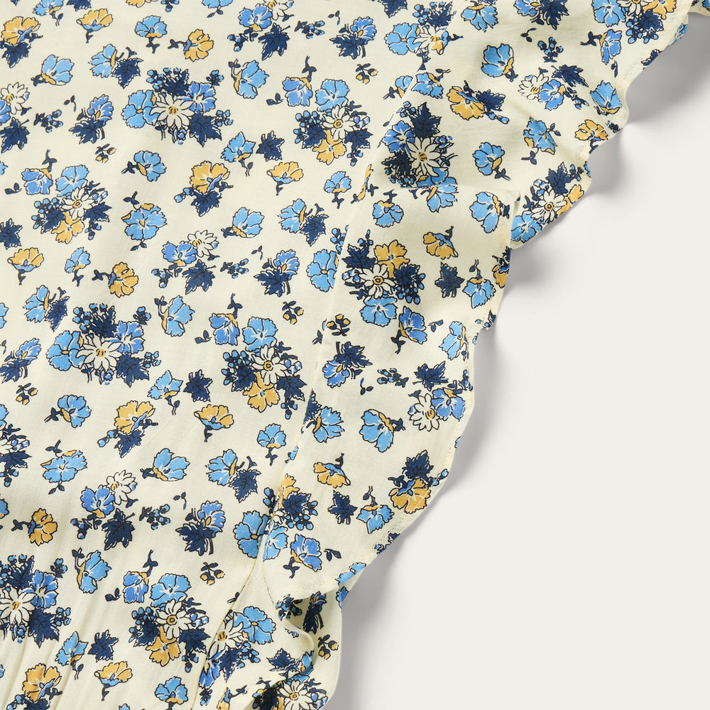 Field Flowers Print Peasant Dress Yellow | Stetson Women