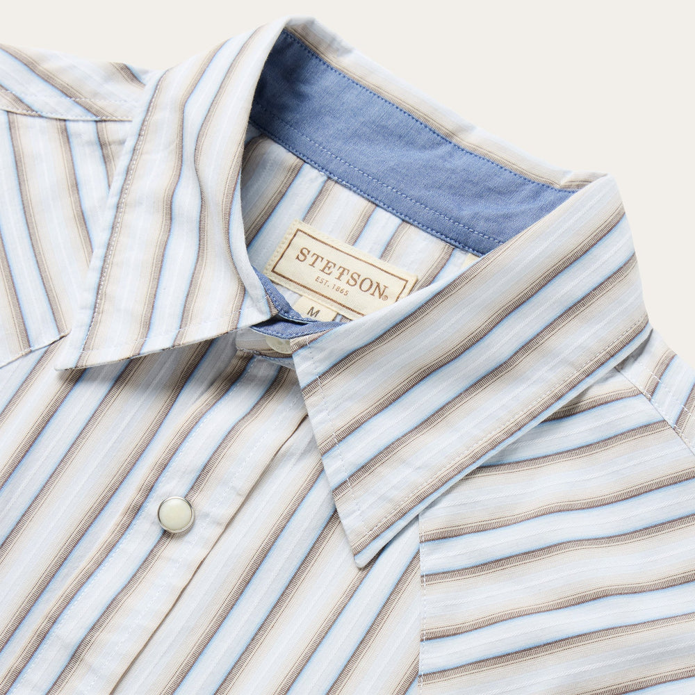 Ombre Stripe Western Shirt Brown | Stetson Men