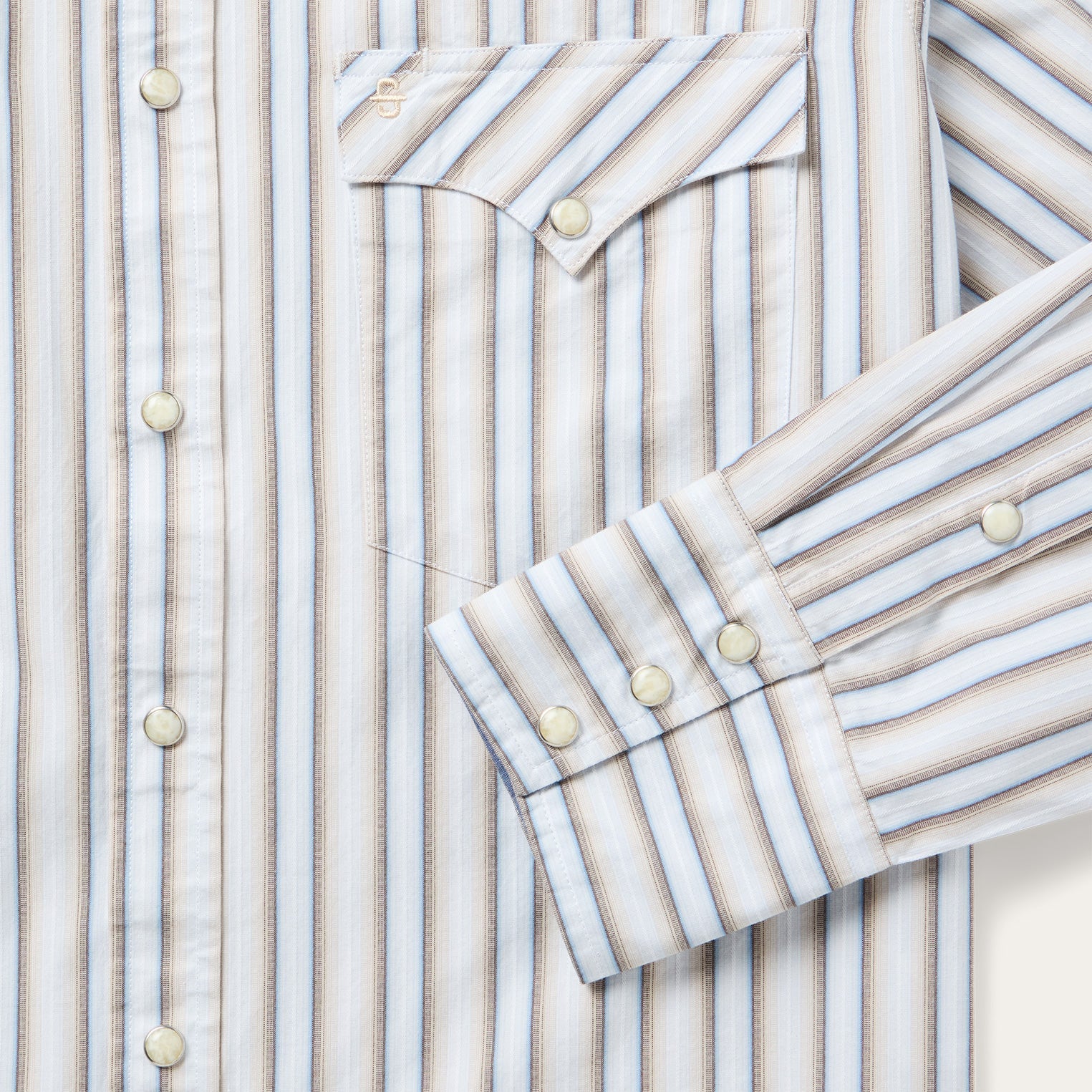 Ombre Stripe Western Shirt Brown | Stetson Men