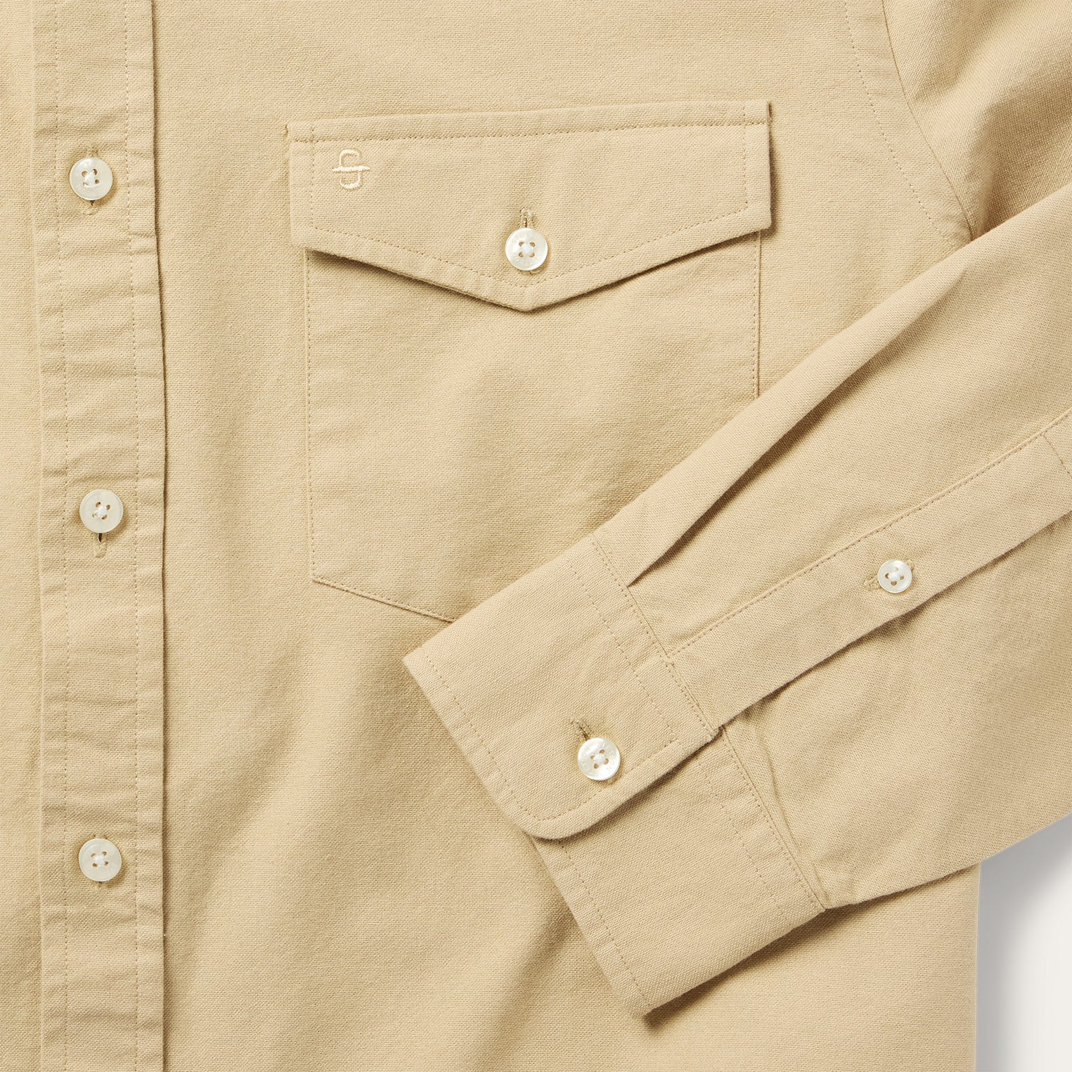 Peached Oxford Button-Down Shirt Tan | Stetson Men