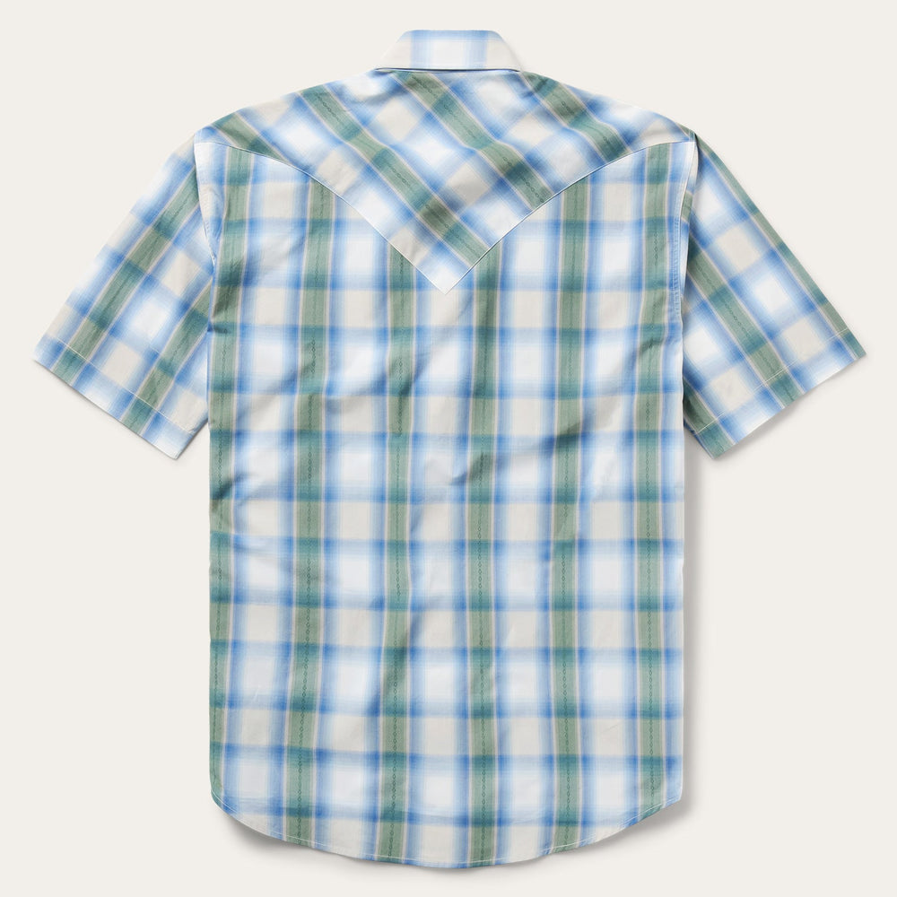 Moss Plaid Short-Sleeve Western Shirt Blue | Stetson Men
