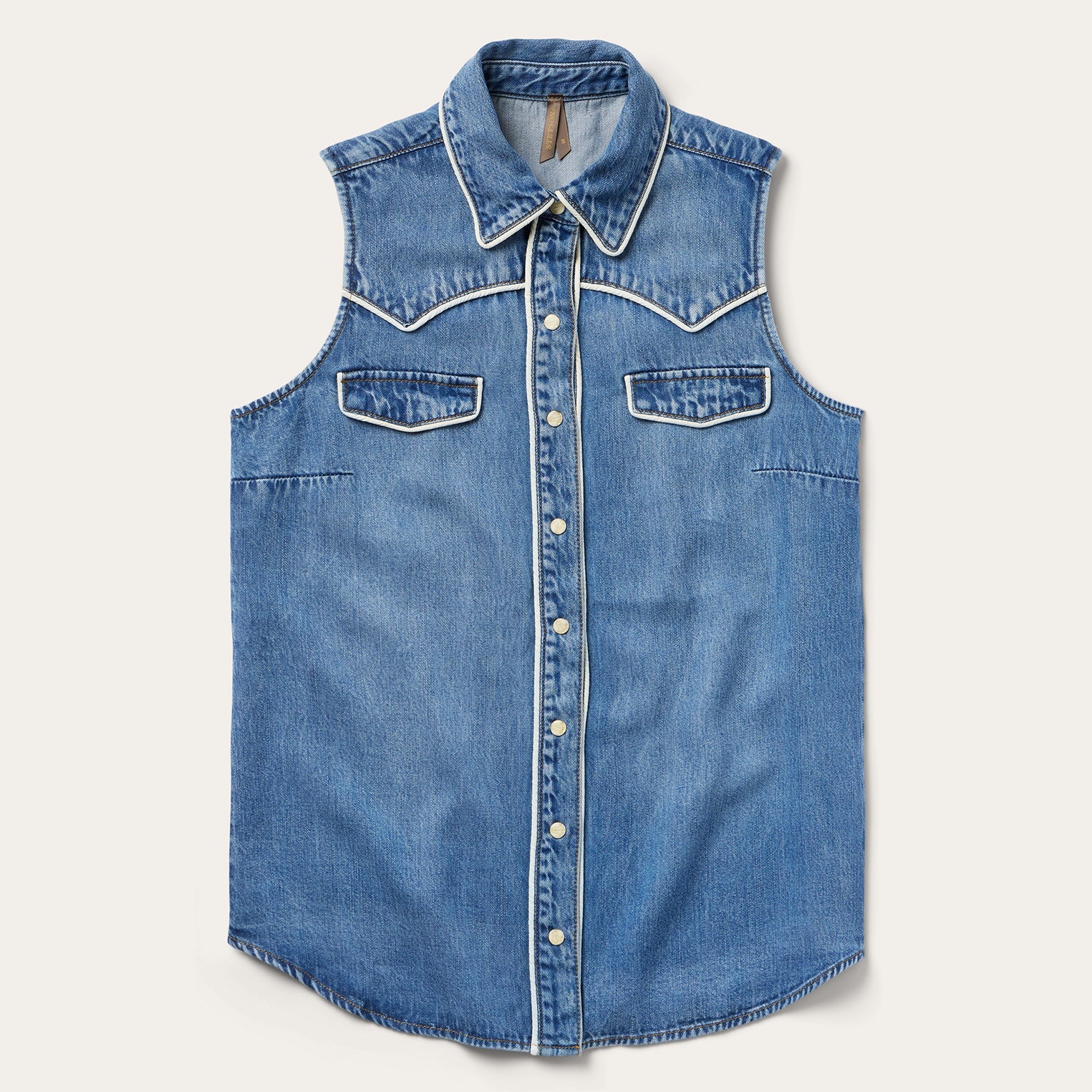 Sleeveless Denim Western Shirt Blue | Stetson Women
