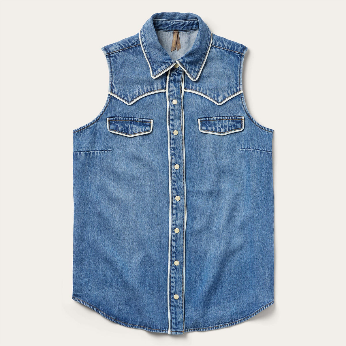Sleeveless Denim Western Shirt Blue | Stetson Women