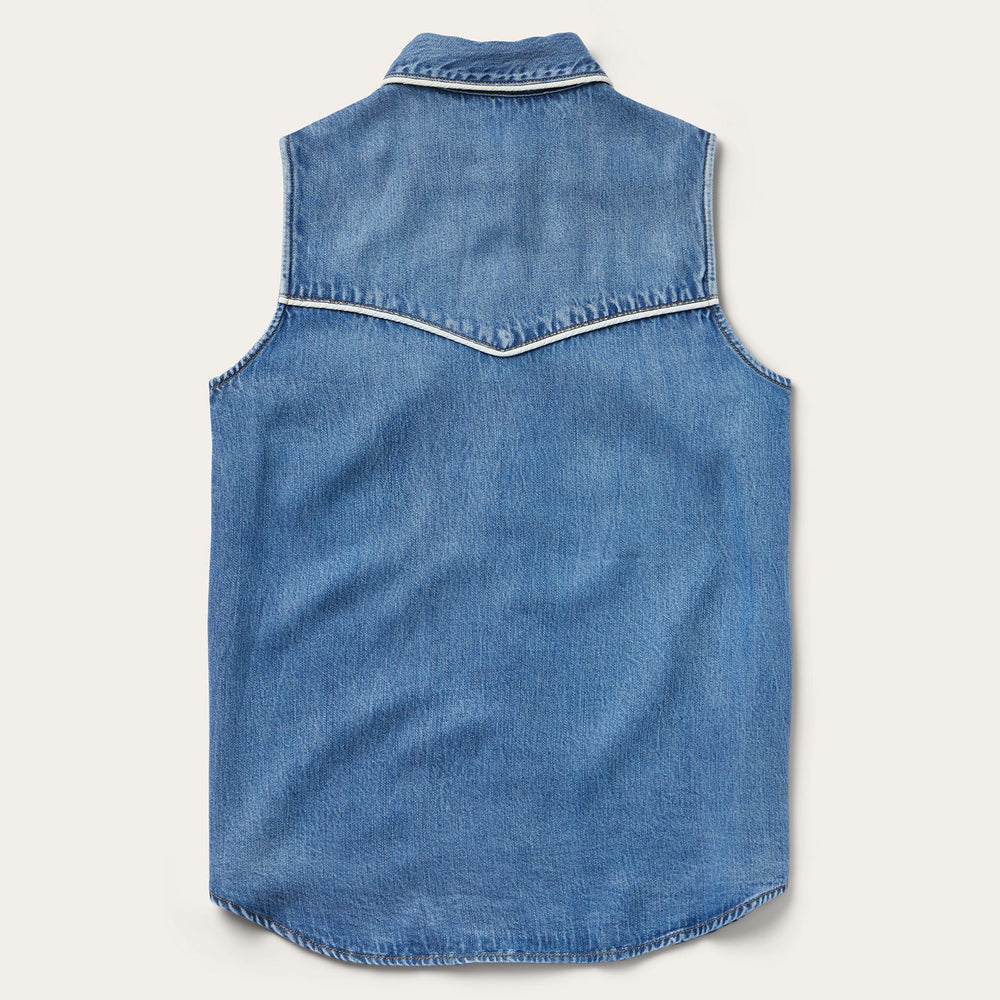 Sleeveless Denim Western Shirt Blue | Stetson Women