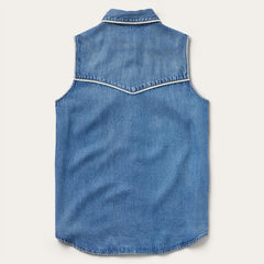 Sleeveless Denim Western Shirt Blue | Stetson Women